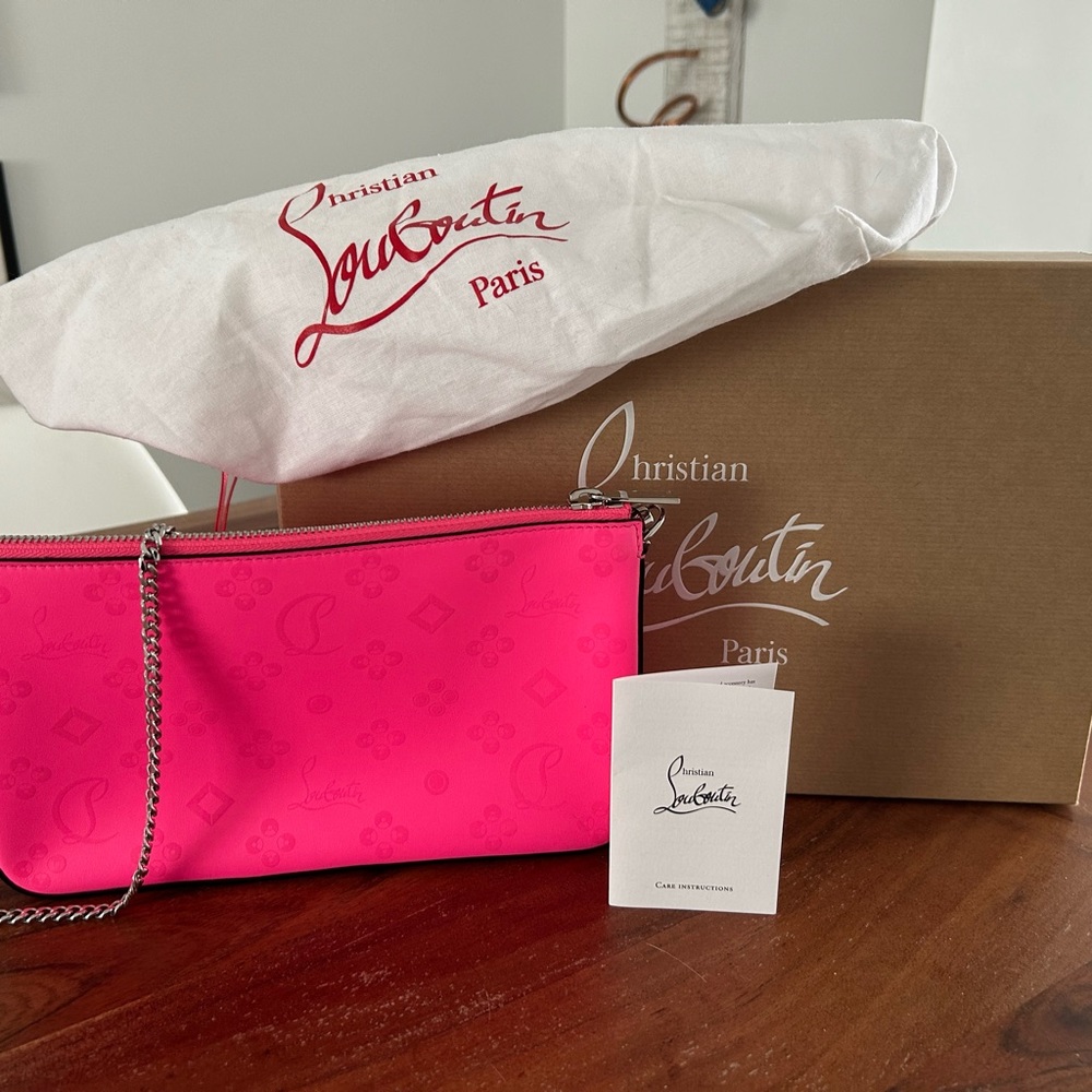 Amazing Christian Louboutin Handbag Chain strap detail Barbie Pink.